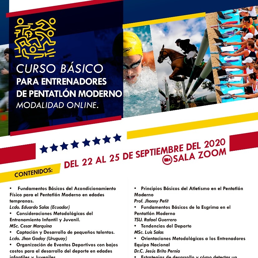 Cumpliendo con nuestro calendario Deportivo, informamos que próximamente estaremos desarrollando nuestro Curso Básico de Pentatlón Moderno para Entrenadores.
La intención es brindar las herramientas Básicas relacionadas al Pentatlón Moderno.
¡Vamos por mas!