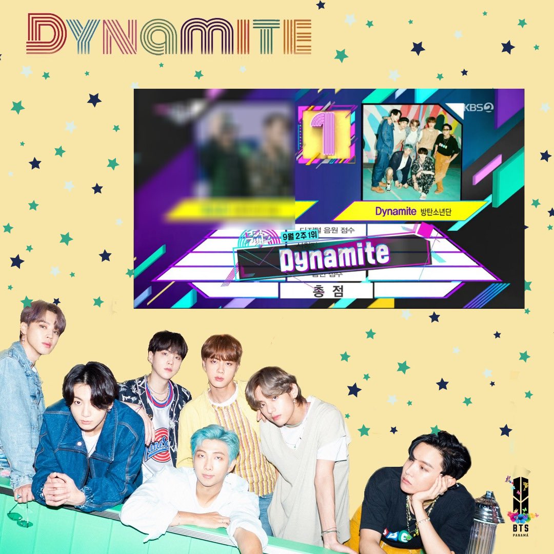 PanamaBts's tweet photo. [ #Dynamite8thWin ]

🎊¡Felicitaciones a #BTS  por ganar el primer lugar con #Dynamite en Music Bank ayer!🎊
Esta es la 8va victoria para #BTS_Dynamite   🏆 
ARMY, sigamos haciendo stream.

Cr. PanamaBTS https://t.co/rEFdQTB0aw