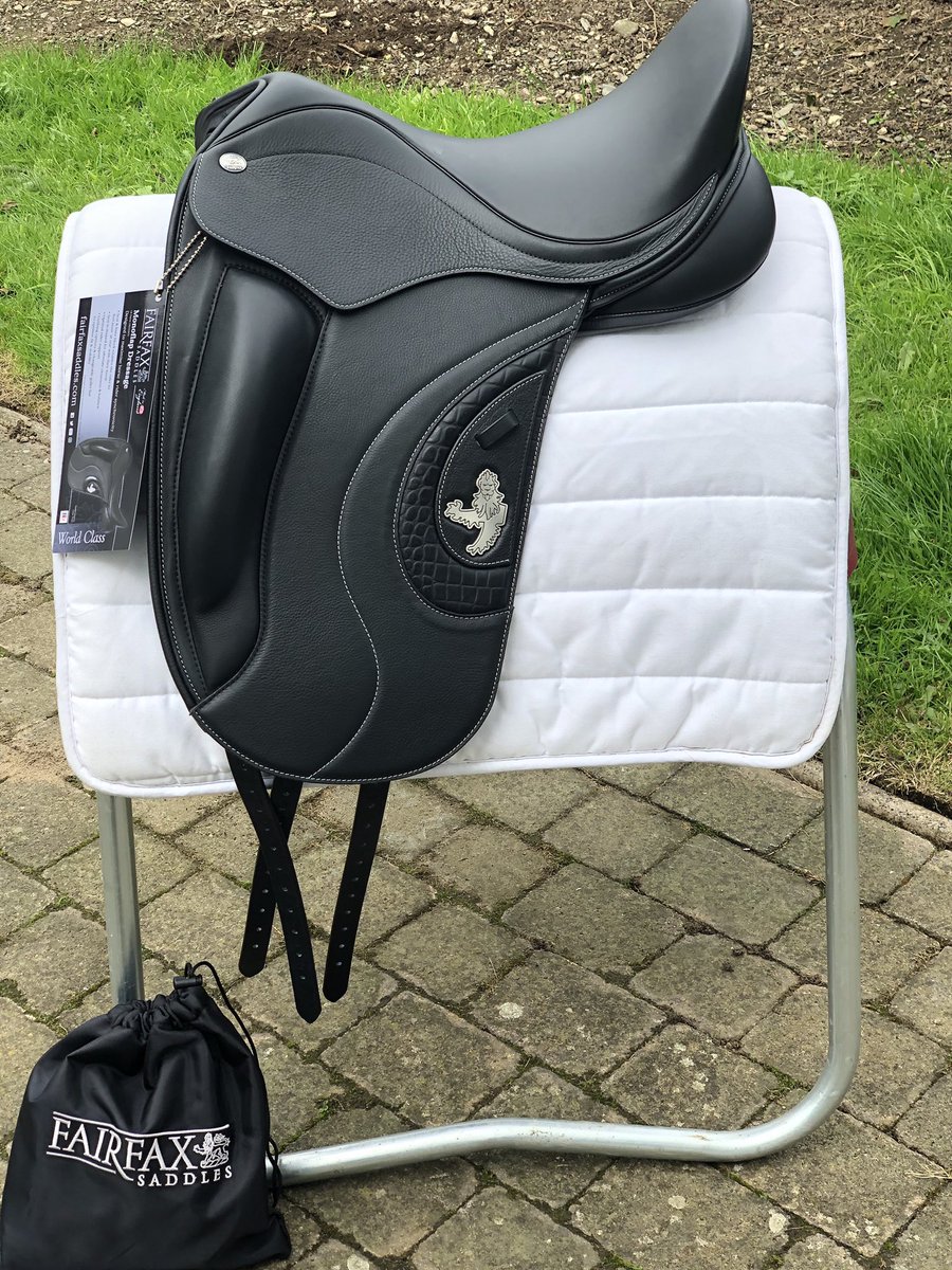 equissential's tweet photo. Soooo excited that the @FairfaxSaddles #worldclass #dressage saddle arrived! Can’t wait to try it on my own horse Charlie, and show it to my clients too 😆🤩🐎 it’s a bit special 💙#saddlefitting #equestrian #horses #qualifiedsaddlefitter #madeinEngland @sammyjleahy https://t.co/kA1c2VeAro