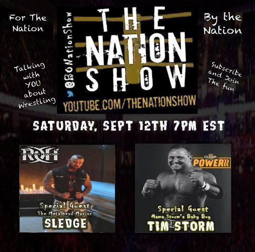 MistaMacc's tweet photo. Join us TODAY 9/12/20 @ 7p EST - 4p PST on the @BONationShow as we welcome our guests this week #ringofhonor #Sledge805 & #nwa #TimStormNWA ! Come join us as we welcome 2 great guests in the wrestling industry! Ask questions on our YouTube & Discord app channels live!๐๐พ๐๐พ https://t.co/EHZcWUwtYO