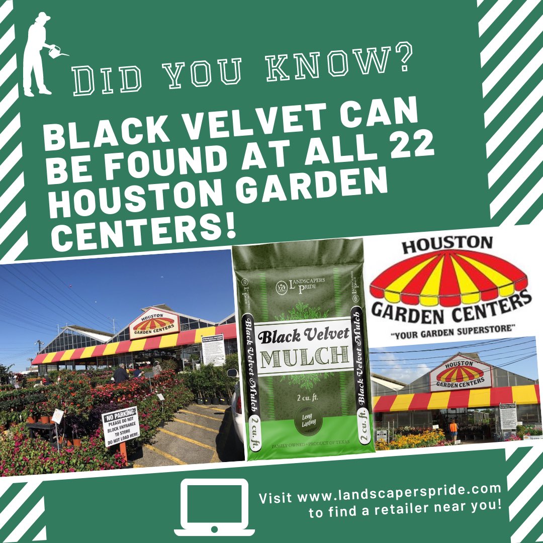 Did you know?? Our incredible black velvet mulch can be found at ALL 22 Houston Garden Center locations! 
#LandscapersPride #LetsGrowTogether
