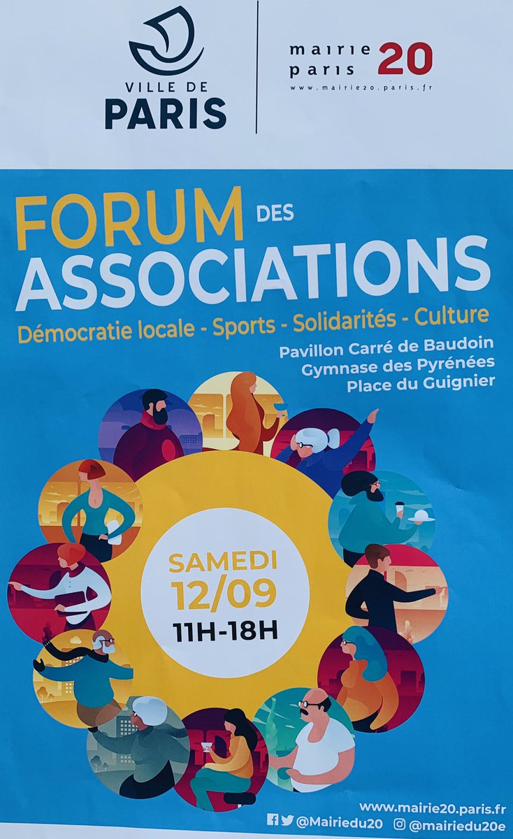 ValeryVuong's tweet photo. Venez nombreux aujourd’hui c’est le Forum des associations #Paris20 Nous vous accueillons sur le stand des conseils de quartier au Pavillon Carré de Baudoin https://t.co/8M9HhUptpj