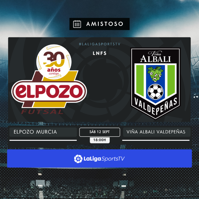 ⚔️⚽ ¡Hoy tenemos partidazo!

🆚 <a href="/ElPozoMurcia_FS/">ElPozo Murcia Costa Cálida FS</a> - <a href="/VinaAlbaliFS/">Viña Albali Valdepeñas</a>
⏰ 18:00 horas
📺 #LaLigaSportsTV 

#LNFS #LigaFutsalProfesional