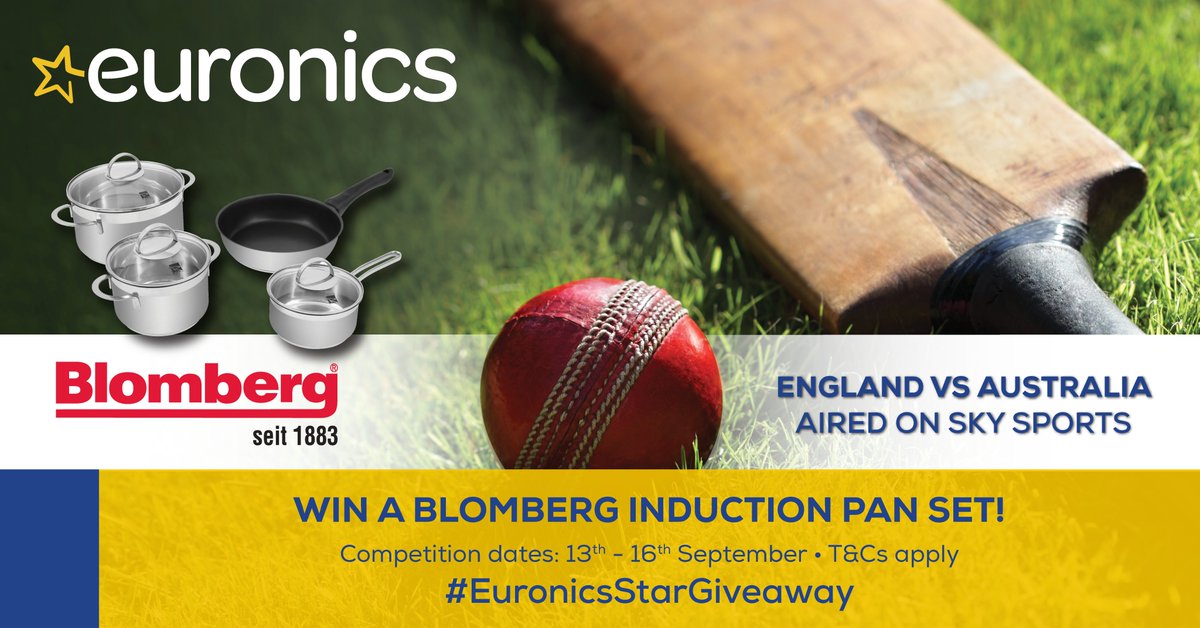 Tag a #BarmyArmy lover! 🏏 To celebrate the last two #AUSvsENG Cricket matches we have two Blomberg induction pan sets (RRP £100) to give away. Head over to #Facebook &amp; see our pinned post for details on how to enter. Good luck everyone. 🍀