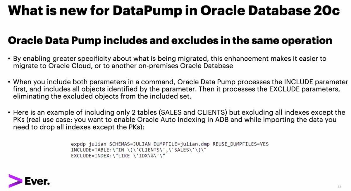LucasBednarek's tweet image. Bunch of information about new features in #Oracle20c by @JulianDontcheff at #POUG2020 Some are small but helpful, some are bigger. If you&apos;ll have the opportunity, attend it in the future!