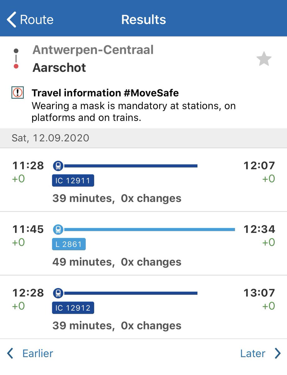 Michauux's tweet photo. Dear @NMBS, Using your official app, how does one find out at which platform a train leaves at? https://t.co/zRyuXIeCPY