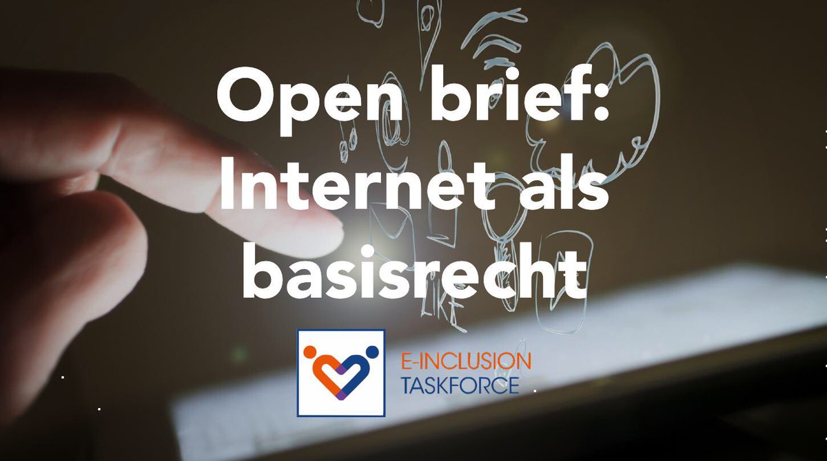 Taskforce e-Inclusie roept de Federale regering op om de toegang tot het internet te beschouwen als een #basisrecht voor iedere burger en daarvoor de nodige hefbomen te voorzien
 mediawijs.be/dossiers/dossi… #iedereenmee #e_inclusie