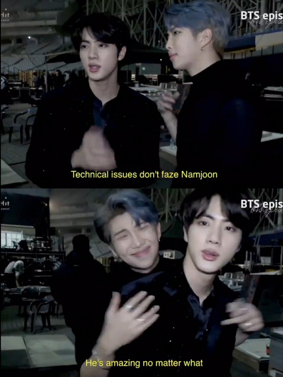 if Joon feels like his performance wasn't great Jin will cheer him up and remind him that he did well