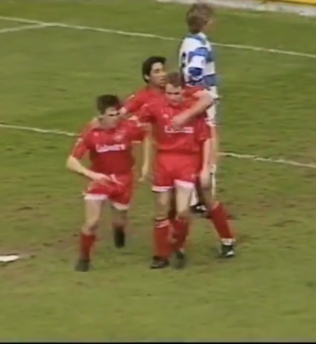 3 - 1992/93The pinstripes are there, if you look closely, with Labatt’s taking the sponsor.Last trip to Loftus Road for BC as we’re on the wrong end of crazy 4-3 result #QPR 4-3  #NFFC