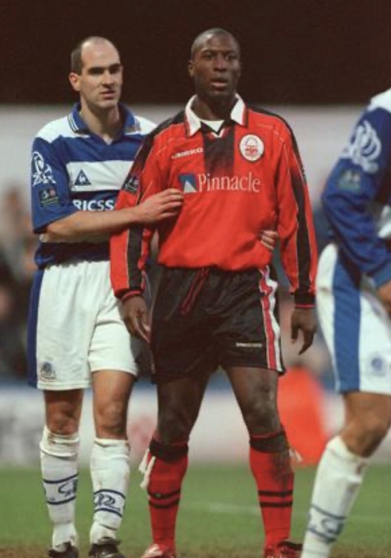 6 - 1997/98I always think this kit looks odd with Pinnacle instead of LabattsI guess we’re used to seeing the Premier League years of Labatt’s and not so much these Div 1 picturesThe black trim styling continues #QPR 0-1  #NFFC