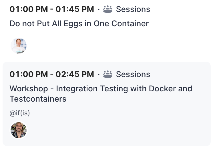 hakdoganhoca's tweet photo. #javadayistanbul will continue with parallel two sessions that will start shortly. @dchuyko will talk about how to run efficiently microservices inside containers. In the other session, @Kiview will hold a workshop about Testcontainers. #jdi20 https://t.co/vHFkJMCDcl https://t.co/segidwVZBM