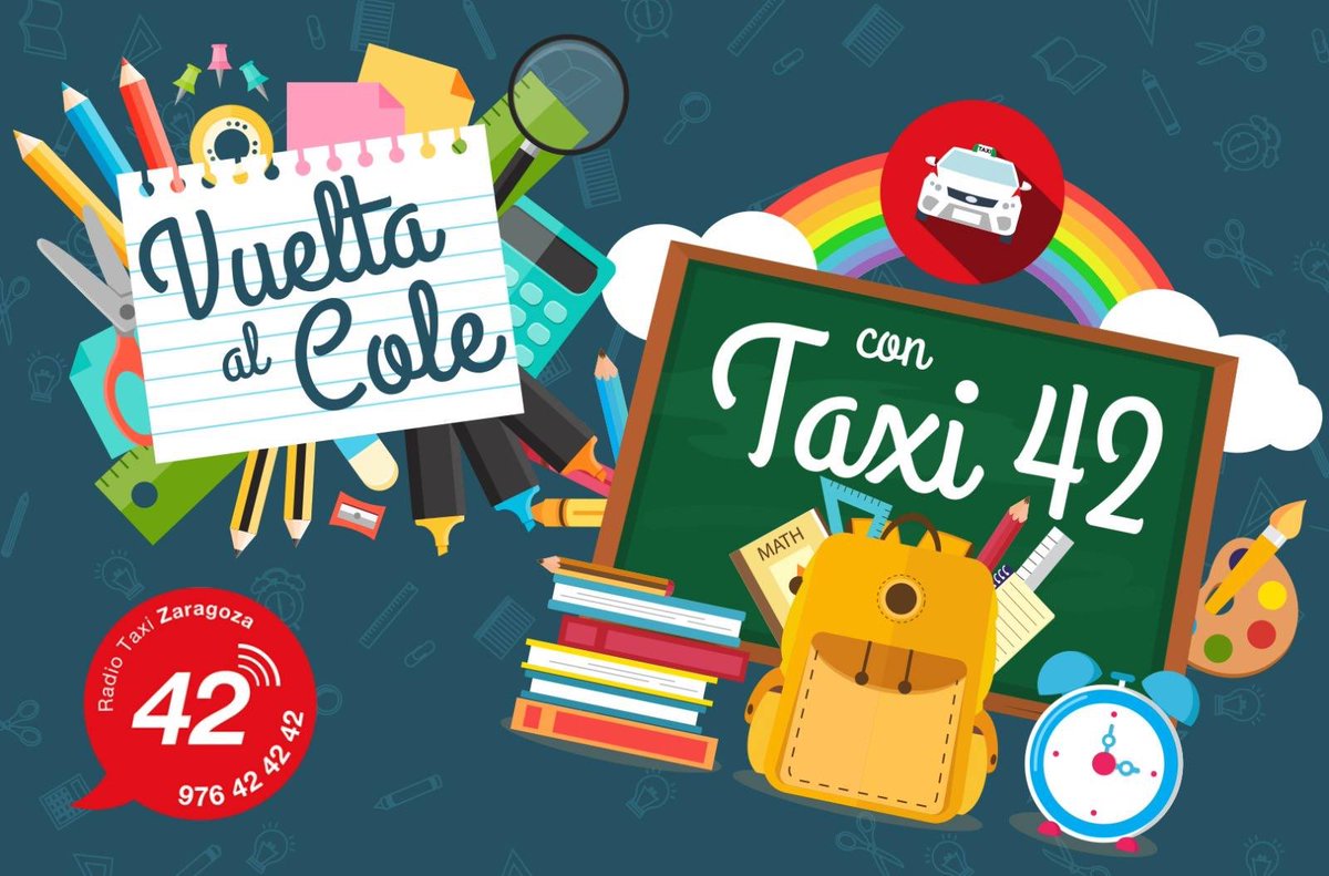 RTaxiZaragoza42's tweet photo. Los amigos, los profes, el cole. 
Como ha ido esa #vueltaalcole 
Nos encanta ver esas caritas de alegria a primera hora de la mañana. A seguir disfrutando de una #vueltaalColeSegura
#radiotaxizaragoza
#ladel42 https://t.co/9o5kivJYG2