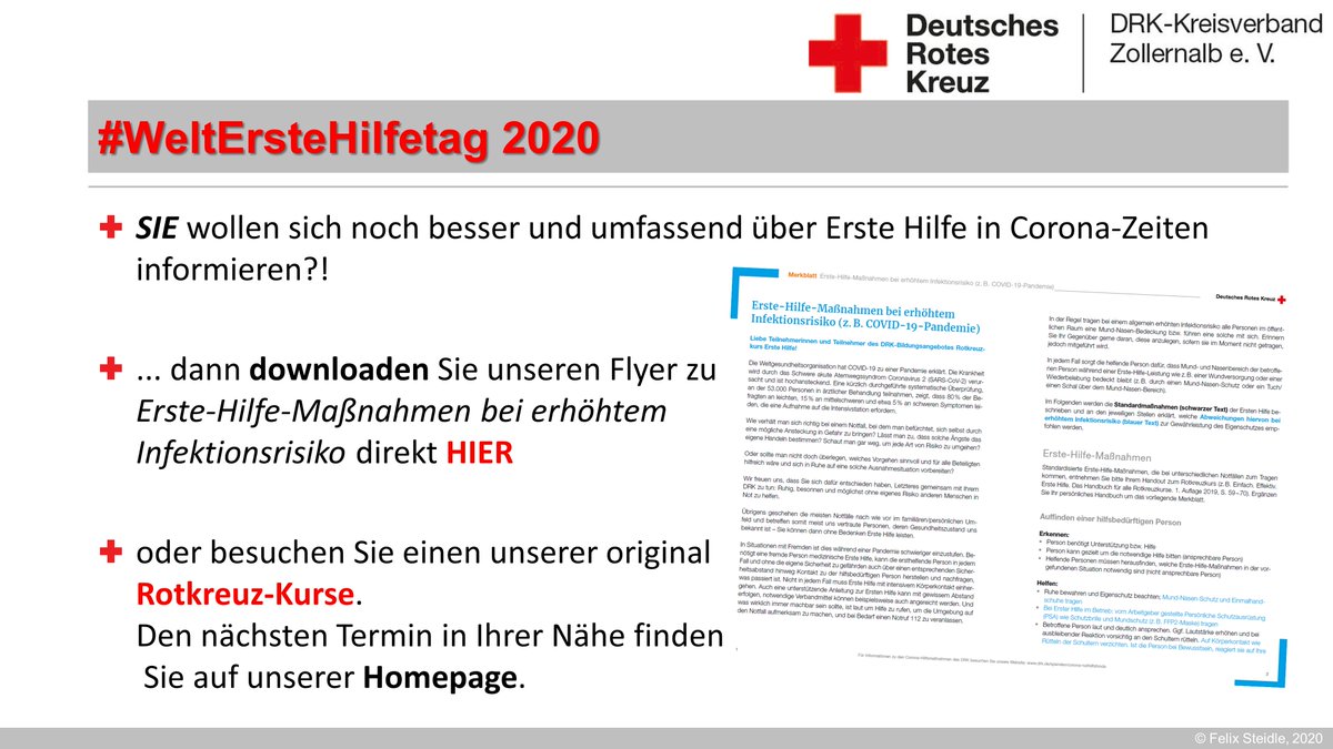 DRKMessstetten's tweet photo. Noch mehr Infos gefällig?
Download zum Flyer
https://t.co/LNaf7uDzOS

#ErsteHilfe kann Leben retten. #WeltErstehilfeTag #füreinander #DRK
https://t.co/m35p6r5MKk https://t.co/t7bhQY3l1M
