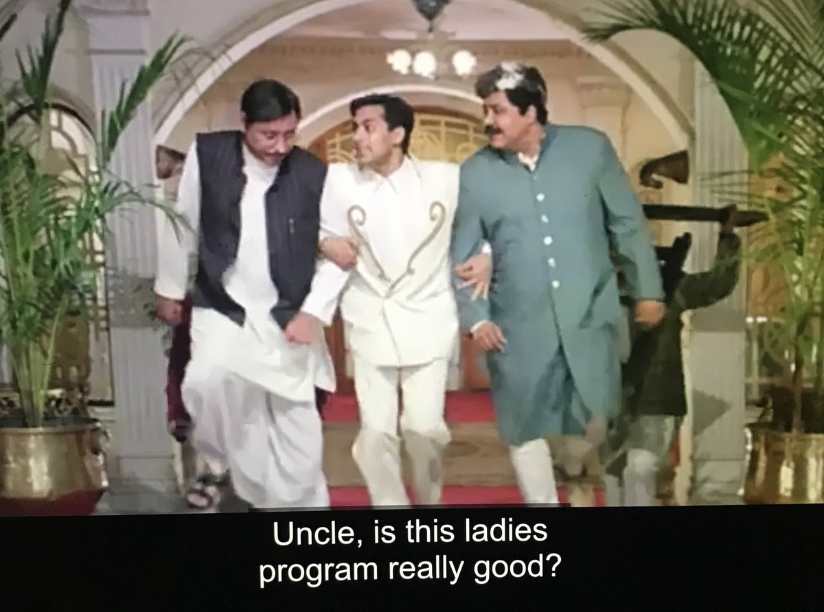 He asks the uncles about this mysterious ladies programme