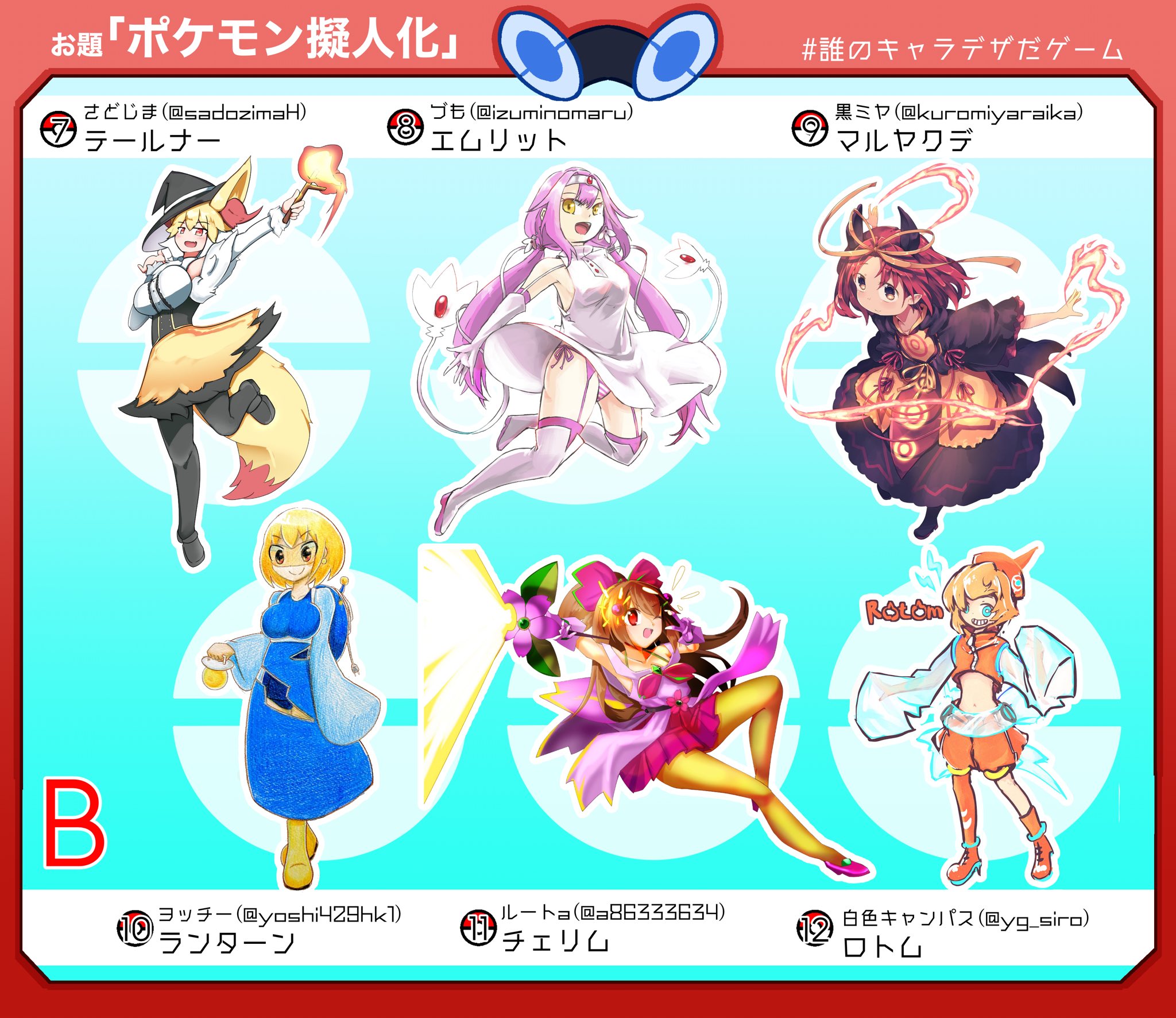 らま 翡翠パお披露目 ガタスくん Gatasu313 ところのポケ擬誰デザ企画に参加しました 私はc班のペンドラちゃん描かせていただきました アンケートをツリーで設定しますので どれがらまデザインかあててみてください Twitter