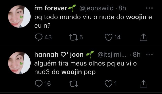 Todo o twitter com o nude do Woojin escroto: