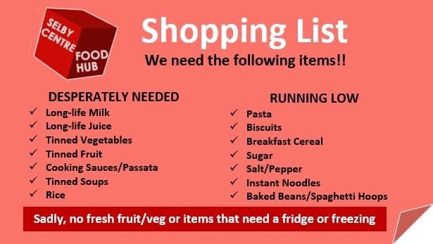 How to donate? 

🖐🏽You can drop donations to the Selby Centre Mon-Fri 10am to 4pm. 

🖐🏽Below are the usual things we need.