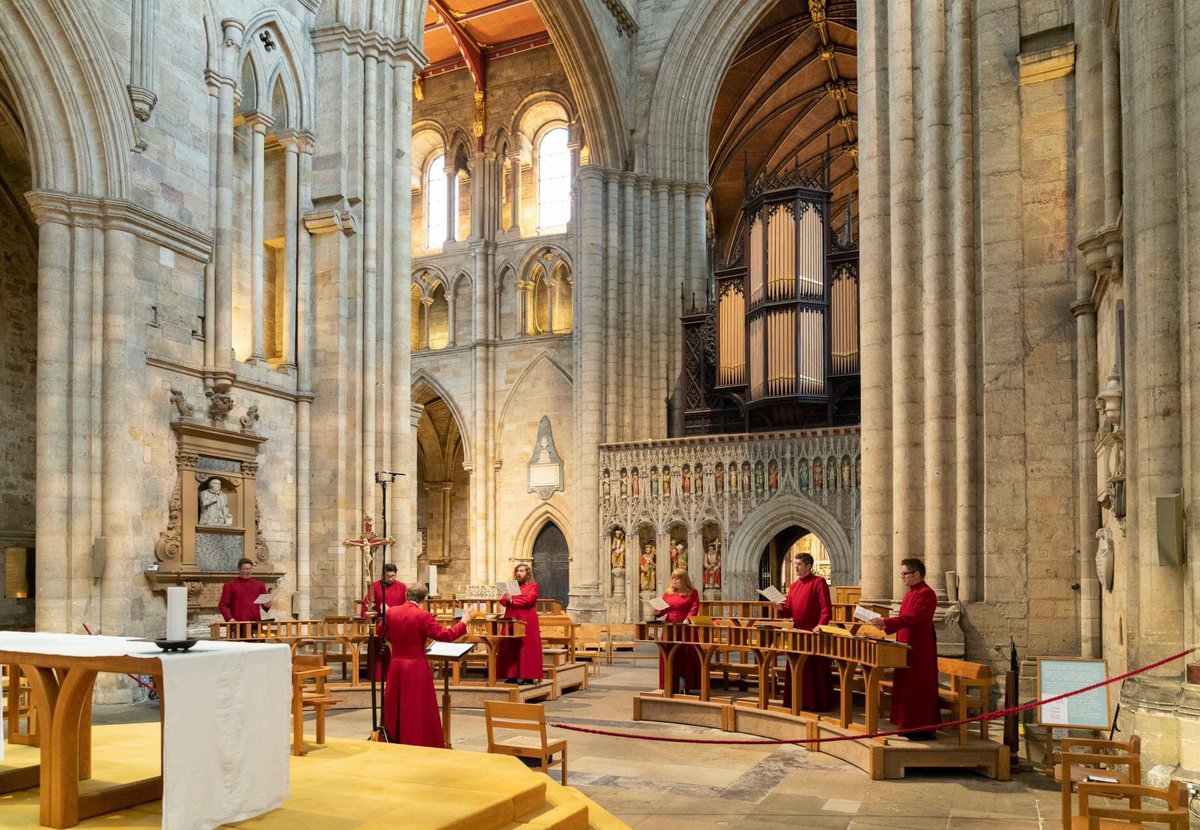 Our wonderful lay clerks return to help lead the worship at tomorrow’s service of Holy Communion at 10.30am + 3.30pm choral evensong.
It’s been a delight to have them with us for evensong this week, <a href="/RiponDean/">John Dobson</a> talks about it  <a href="/BBCTees/">BBC Tees</a> at 8.35 tomorrow and on <a href="/BBCYork/">BBC York</a> at 8.50am