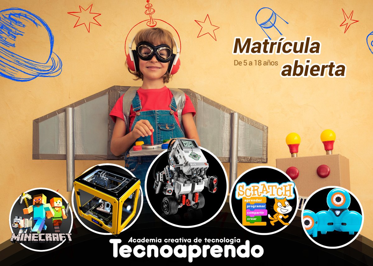 tecnoaprendo's tweet photo. MATRÍCULA ABIERTA. Reiniciamos actividad en Tecnoaprendo a partir del 1 de OCTUBRE. Puedes realizar la inscripción en:
 https://t.co/q1JKkBgCgf.

Os esperamos a todos con las mejores actividades de Robótica, Programación, Arduino e Impresión 3D de Mallorca.… Ver más https://t.co/9eQqjsQuSZ