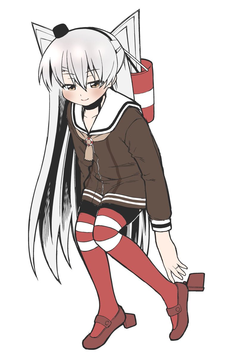 amatsukaze (kancolle) 1girl solo sailor dress long hair dress two side up hair tubes  illustration images