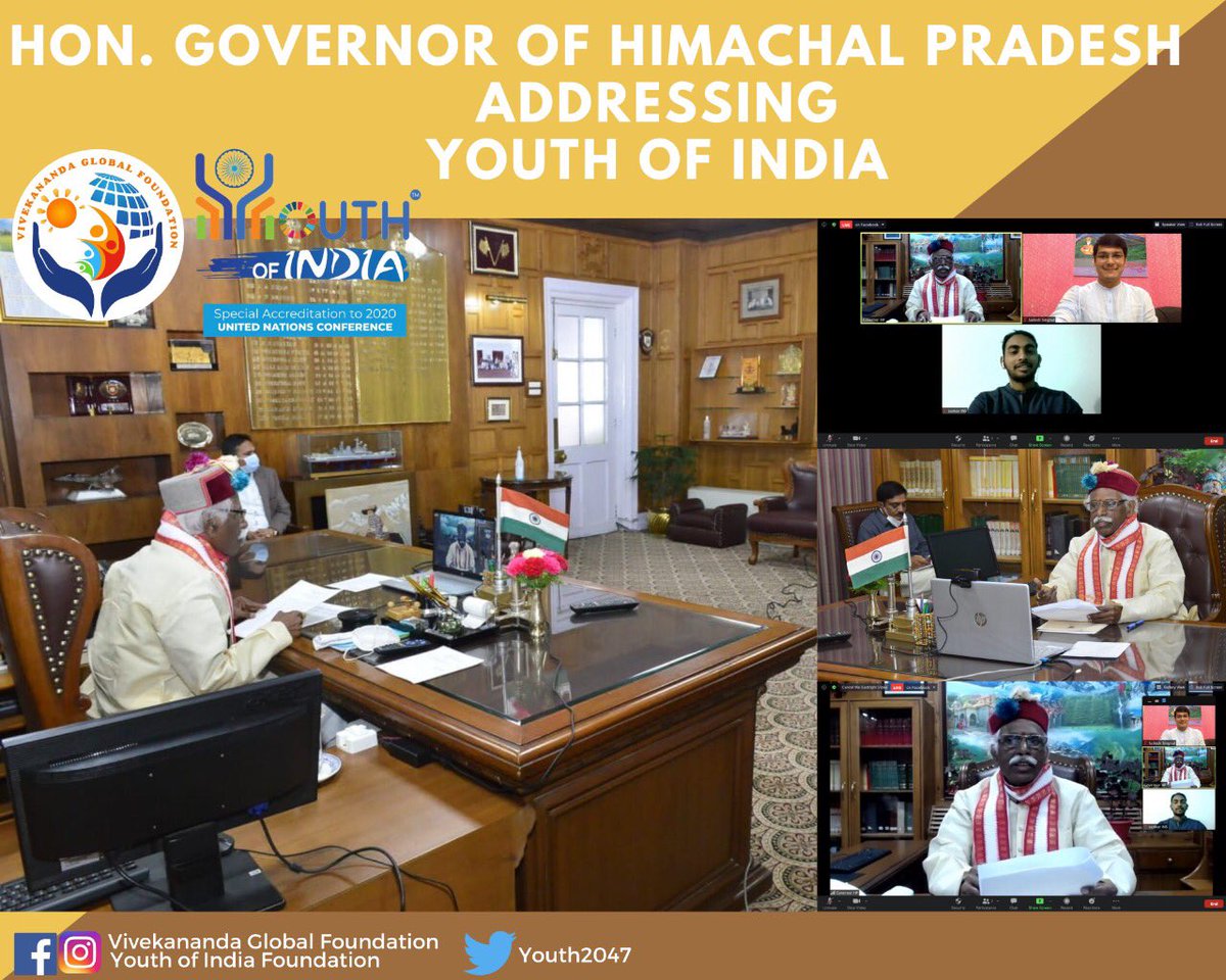 Youth2047's tweet photo. We had the opportunity to host Hon. Governor of Himachal Pradesh, Shri @Dattatreya ji this week & his journey is an inspiration.
He shared very crucial aspects on the role of youth in nation building heading towards #2047!
#YoutVolution
#BuildBackSustainable
@PMOIndia https://t.co/qdWgIsm6Os