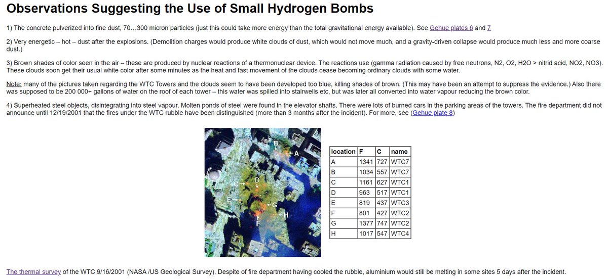 5) High levels of tritium at WTC but not elsewhere in NYC 6) EMP-type phenomenon blacked out cel phones when WTC2 started to "collapse" & "strange afterglow" in late phase of "collapse"7) Wave of pressure at base of towers8) Melted core columns9) Ejected steel columns21/