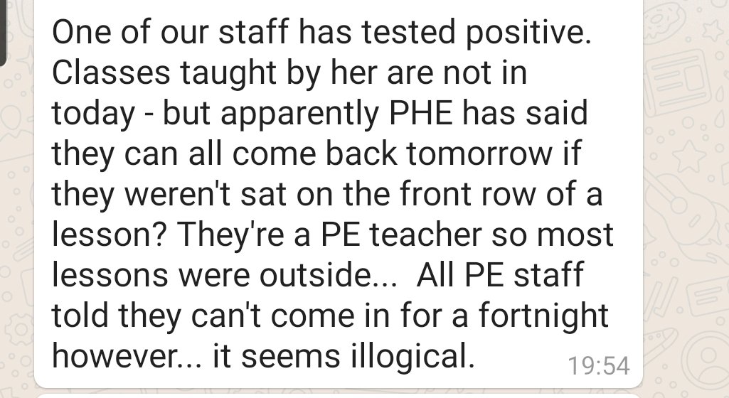 14/ And now we raise concerns about keeping schools fully open due to increasing numbers of isolation, it appears PHE has been briefed to reduce isolations.