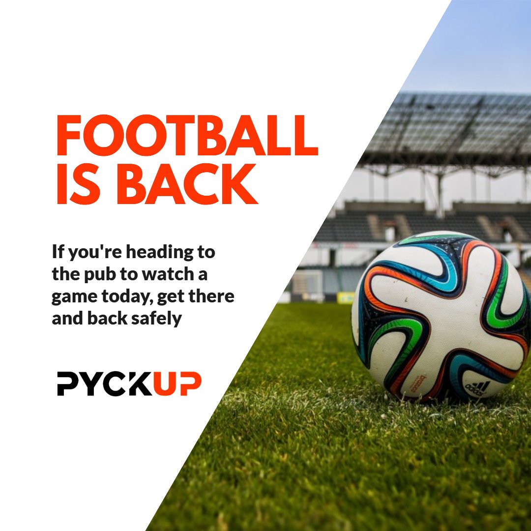 PYCKUPHQ's tweet photo. Football is back so if you're heading to the pub to watch today's game, get a ride here: https://t.co/ZiKGdP3qig https://t.co/UV6y9O1bB4