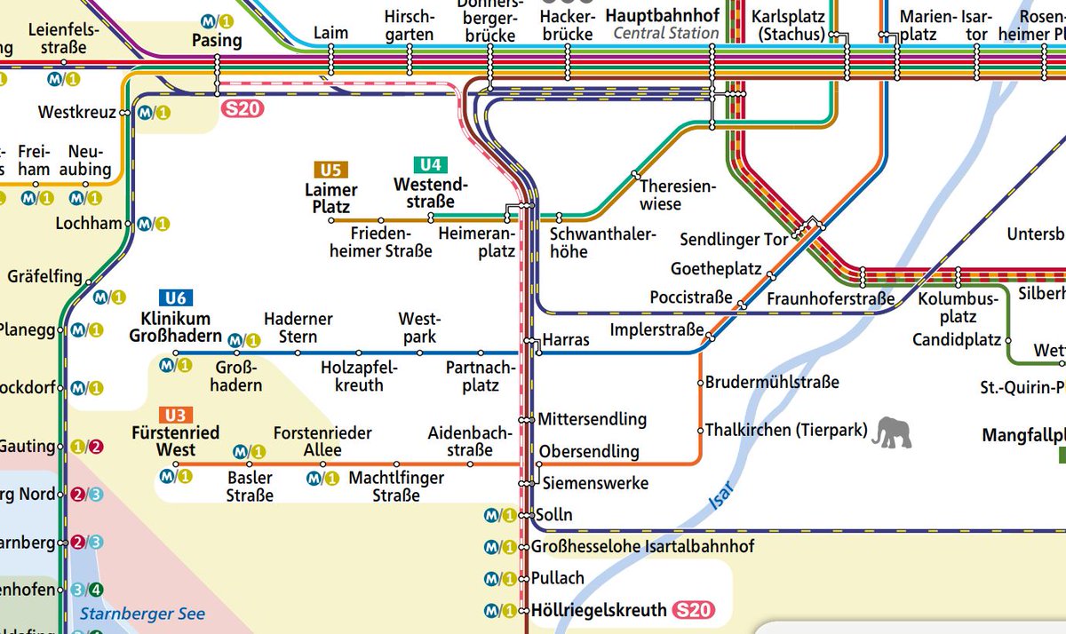 En l'S-Bahn també és remarcable aquesta línia peculiar, la S20, un reforç d'hora punta segregat de les altres línies que evidencia la necessitat d'oferir serveis d'alta capacitat per les dinàmiques de mobilitat orbitals.