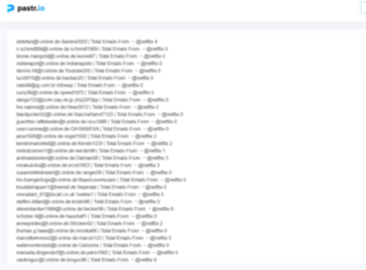 CombolistShop's tweet photo. 4.551X NETFLIX MAILACCES With CAPTURE
link: https://t.co/U0W39rGg5L

#combolist        
#cracking      
#FreeAccounts https://t.co/gWyjRyAFn5