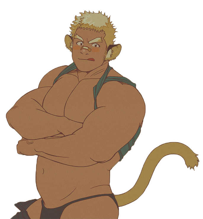 "Heh~ whaddya think? Awed by the former Wrestling Champion and current Number 2 Seed~? Only Hombretigre can top these guns!"
