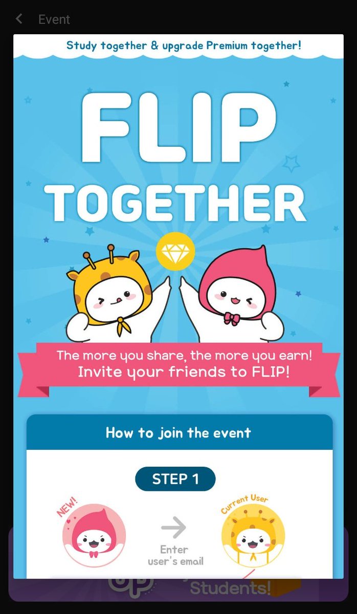 events!! you can earn free points by completing them. every new user has a chance to get premium (photo 4). uh i also found out about the flip together event....... u guys can dm me for my email......