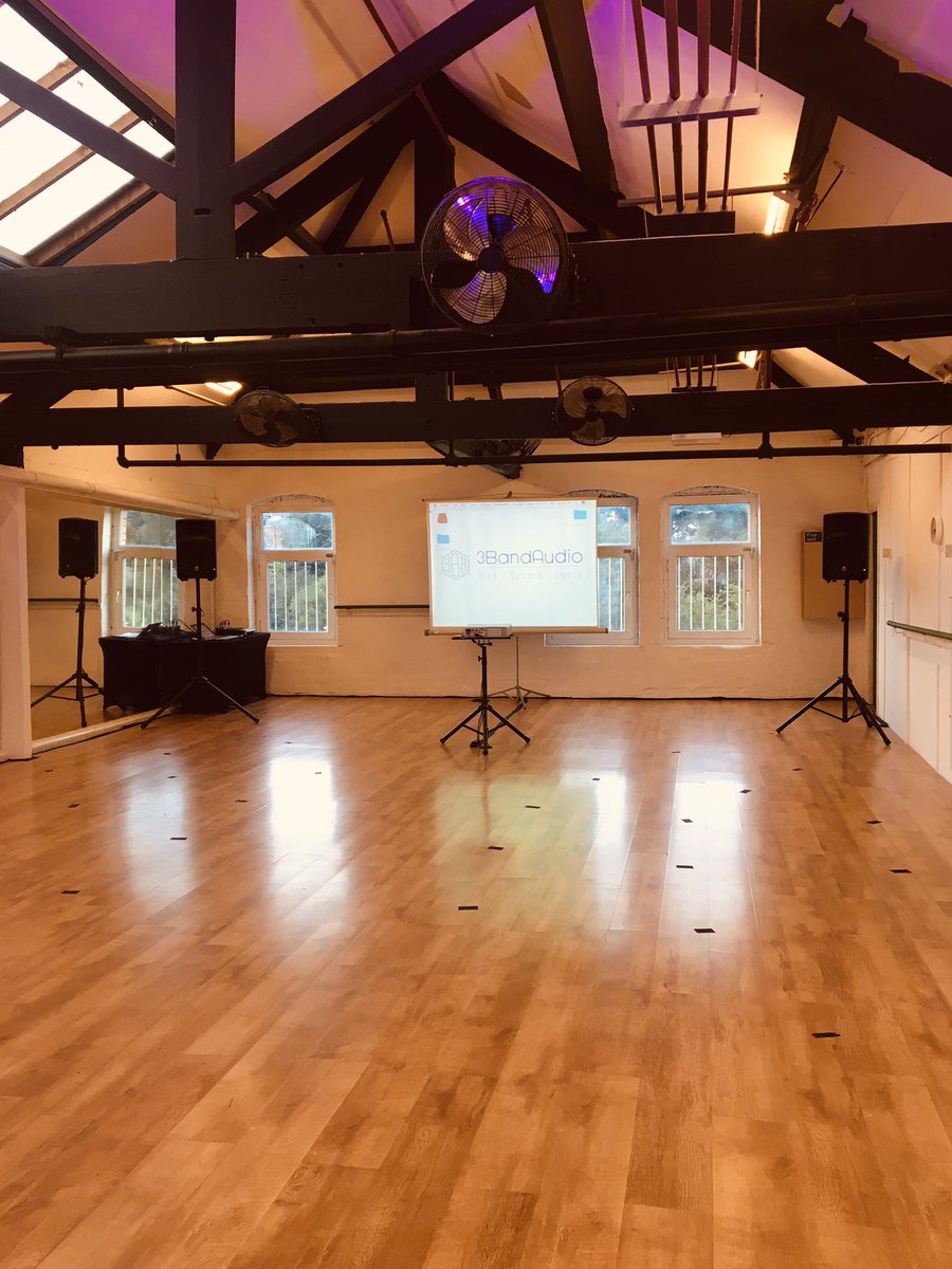 Our set up for our first socially distanced conference at our new premises Crank Studios in Morley. Feels great to get back to AV. Let us know if you’re interested in booking this space for your next event #av #conference #hire