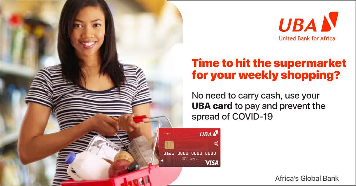 UBAUganda's tweet photo. Use your UBA prepaid card to make safe and secure payments at supermarkets, petrol stations, restaurants, hotels and Online.
#UBAPrepaidCard
#ShoppingCard
#Swipetopay
#staySafe
#GoCashless https://t.co/95N6rsPYkM