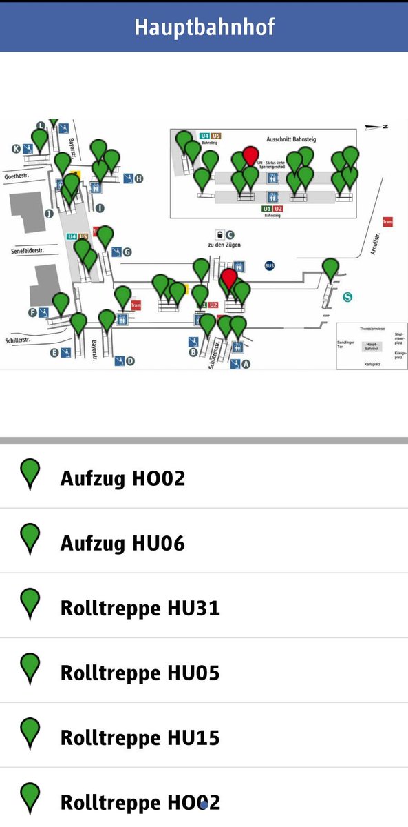 També en format App: en el cas de la MVG (equivalent a TMB), per exemple, a banda d'integrar totes les sortides en temps real, s'hi inclouen mapes de les estacions, amb totes les escales mecàniques i ascensors per informar de si algun està avariat i la previsió de reparació.