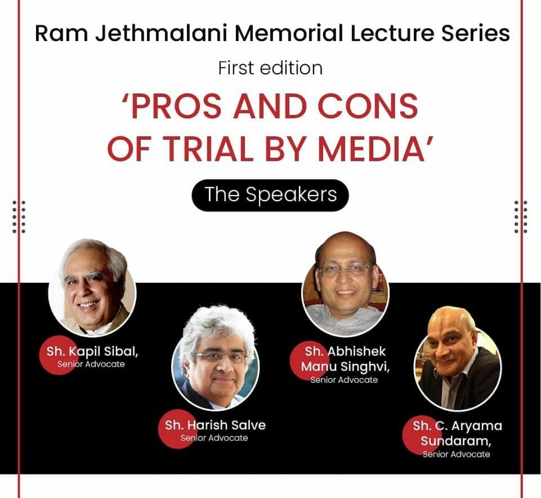 Senior Advs Kapil Sibal, Harish Salve, Dr AM Singhvi and C A Sundaram are the speakers on the topic 'Pros and Cons of Trial By Media'. @KapilSibal  @DrAMSinghvi  @NewsX