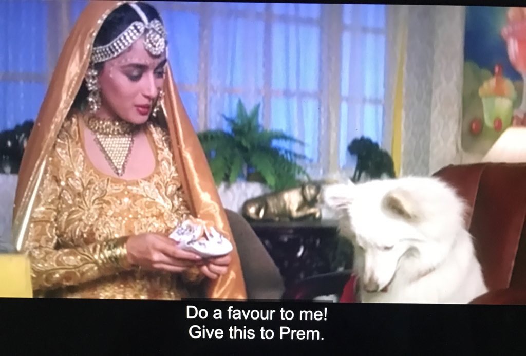 Also there’s a god part before this because Hindi movies can only be saved by god. And Tuffy in this case who gives the letter and necklace to Rajesh.Rajesh understands truth about his to-be-wife Nisha and her brother in law and ex lover Prem
