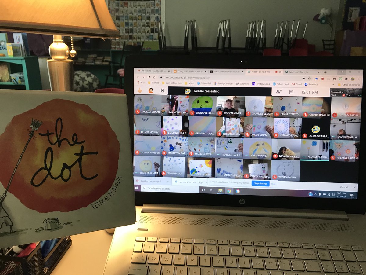 Celebrating #dotday with my new class. I hope and pray I can reach these kids through a screen and make a difference in their lives like the teacher did in “The Dot.” ❤️ Little ones...in spite of the challenges you face, I hope you make your mark in this world!