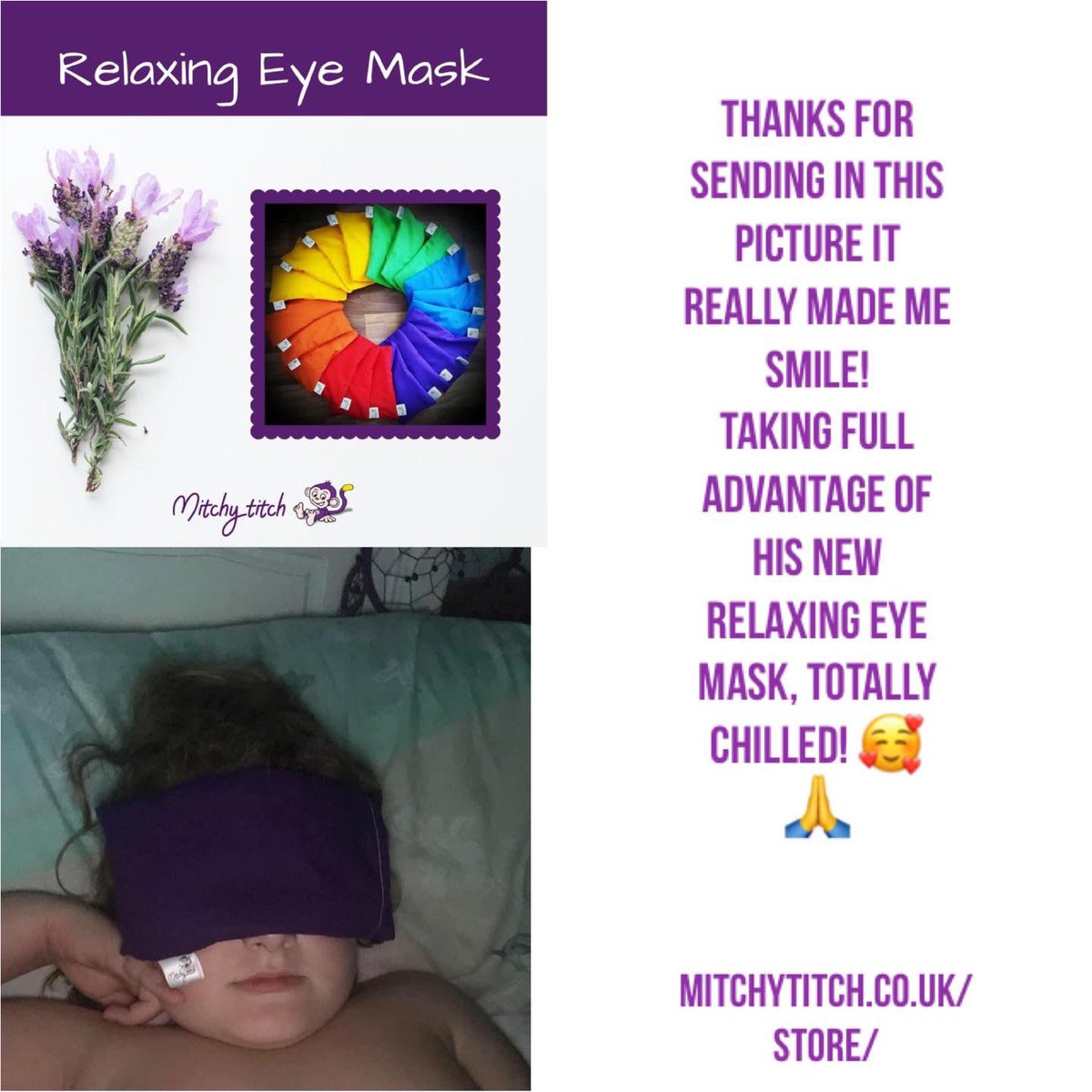 MitchyTitchYoga's tweet photo. #SleepingBeauty! #eyepillows perfect gift for your children ONLY Β£6.99 perfect to relieve #stress & #tension & a great aid for #relaxation #sleep π΄
In a wide range of #chakra coloursπ
Head to our page to purchase yours: https://t.co/BYnGeGmy9D #yoga #childrensyoga #mindfulness https://t.co/D2J3Q7dYbz