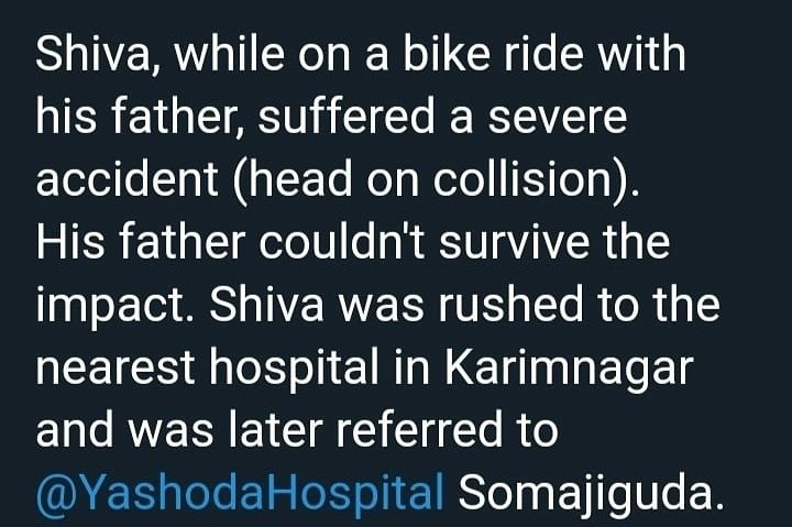 SahooSwetanshu's tweet photo. #SaveShiva
@KTRTRS @RaoKavitha @Eatala_Rajender @ArogyaTelangana @TelanganaCMO @TelanganaHealth https://t.co/LFXKWbBlvb
Every penny counts .Retweet and donate and pray for his speedy recovery 🙏🙏 https://t.co/eBt5qSJzfs