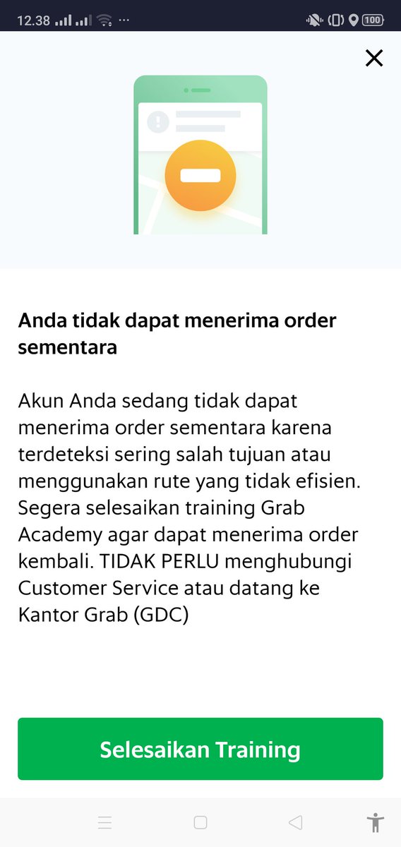 masdoman's tweet photo. @GrabID paman akun grab bike saya nopol B 4871 SDK sdh 2 hari dinonaktifkan, tidak bisa menghubungi cs jg, padahal sdh mengisi TRAINING GRAB ACADEMY jg, solusinya gmn paman,  trimakasih https://t.co/Kh8h7VyDVx