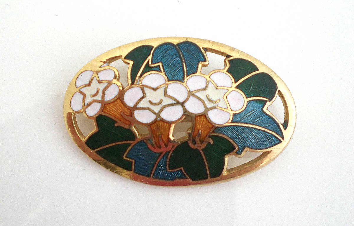 A beautiful vintage cloisonne enamel brooch. #cloisonnebrooch #enamelbrooch #floralbrooch #vintagejewellery #etsyjewelry #etsyjewellery #etsyfinds #etsyvintage etsy.com/uk/listing/723…