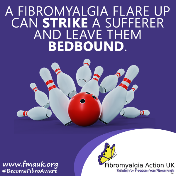 fmauk's tweet image. Flare Ups | A fibromyalgia flare up can leave someone bedbound for a period, often unable to do much due to being completely overcome with exhaustion and pain. They can be extremely challenging, both physically and mentally. #BecomeFibroAware #AwarenessWeek