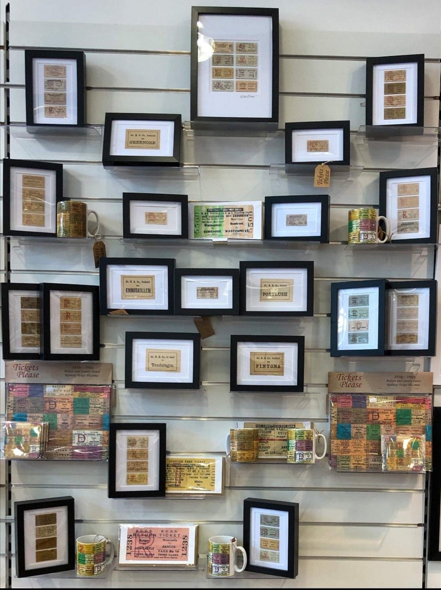 TICKETSPLEASE14's tweet photo. @theboulevardni Fully stocked @
Fromhometohome.
Call by &amp; pick up a unique gift for someone special. Lots of original framed railway tickets &amp; luggage labels. #ticketspleaseni #banbridge #theboulevardbanbridge @NITouristBoard @DiscoverNI @CraftNI @banbridgechron @PortadownTimes1 https://t.co/fJvTOmZkQt