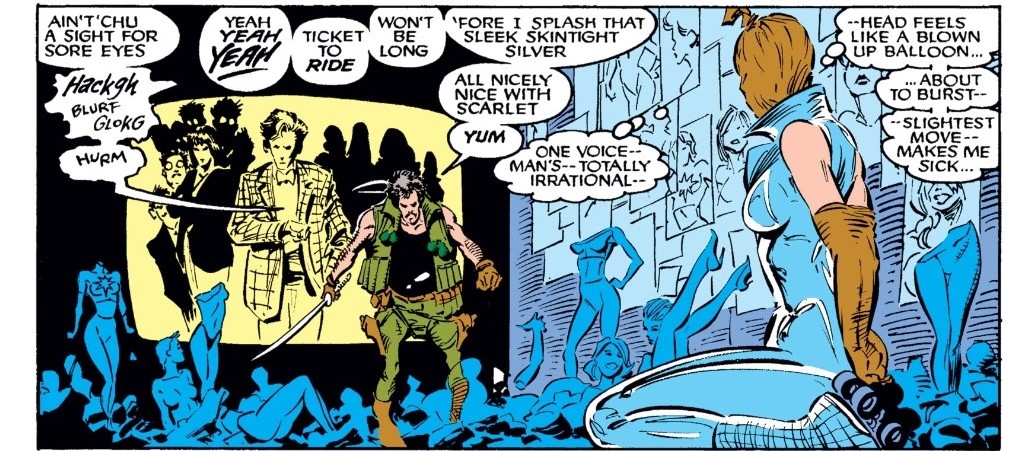 But the trajectory was there, and key elements of violent and misogynistic sexual fantasy were there also. That those actions were villain-coded can actually make them more dubious by appeasing the guilt of the audience consuming these fantasies. 4/8