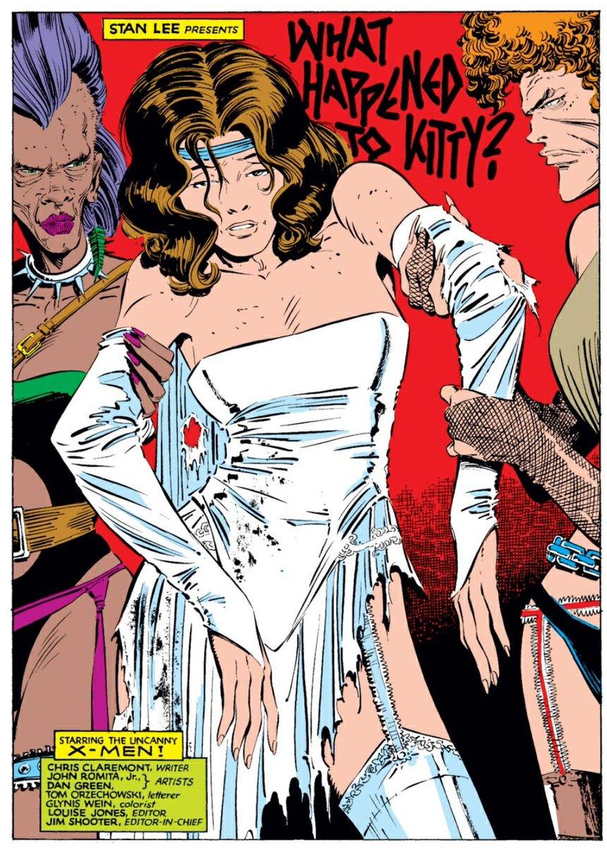X-Men does this a lot: from Loki/Dracula/Doom making Storm their consort (often undressing and redressing her off-panel in the process) to Caliban’s attempted marriage to Kitty (including a dressing/redressing) to Moonstar being subdued via forced orgasm. 5/8