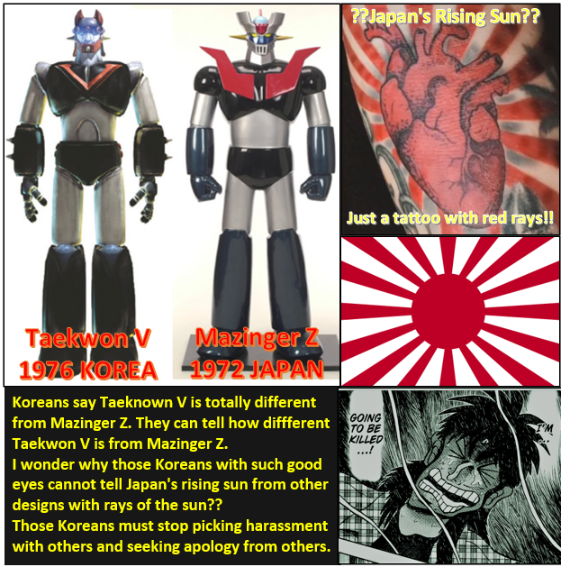 head_bulb's tweet photo. I'm wondering why those Koreans with good eyes who can tell #TaekwonV from #MazingerV always go madly complain to any design with rays of the sun that has nothing to do with #JapaneseRisingSun?๐
They must make sincere apology to #BellaPoarch๐
#CancelKorea #ApologizeToFilipinos https://t.co/BZTJ7K8S0Q