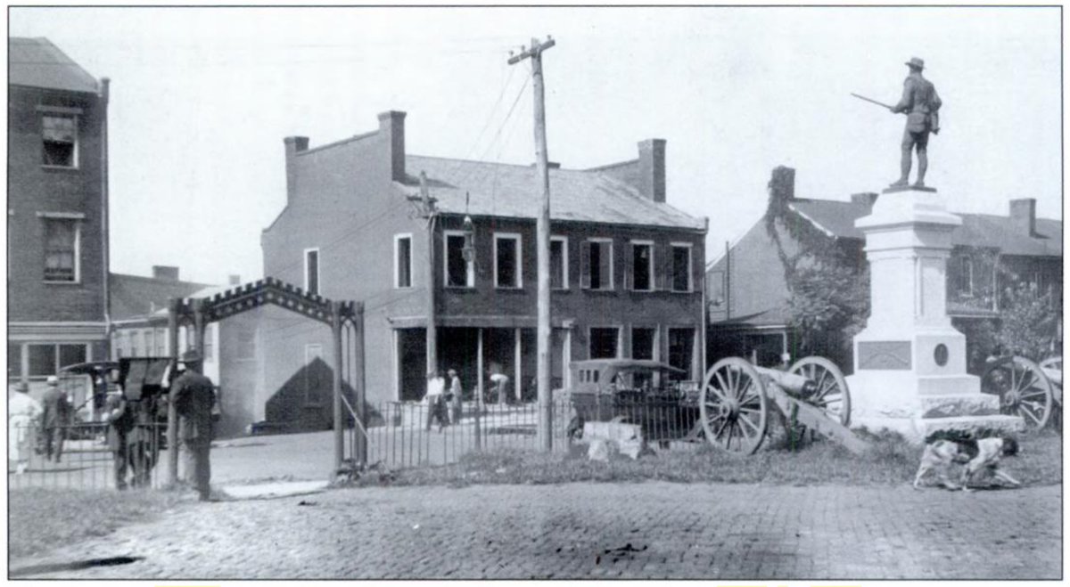 Here is a photograph of the Confederate statue in Court House Square in Charlottesville that was likely taken in the 1920s. You can see the two cannon that are part of the removal process today.