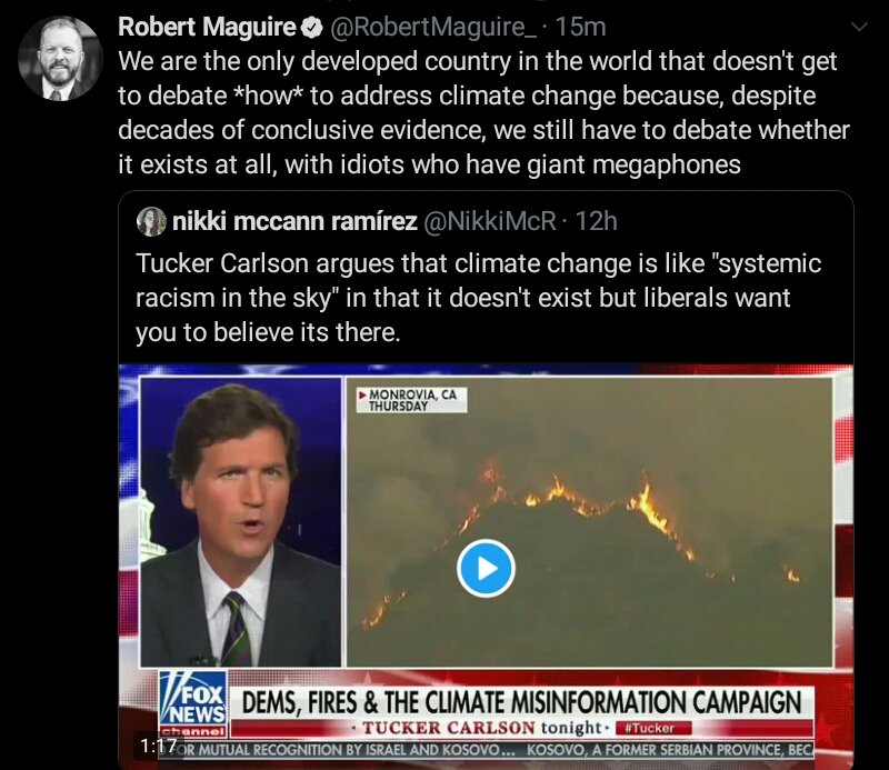 Thank you, Mr. Maguire!     #UnitedStates   #AmericanExceptionalism   #FoxNews  #Science  #ClimateChange  #FactsMatter  #Americans   #TrumpsAmeriKKKa    https://twitter.com/RobertMaguire_/status/1304749580756623360?s=19