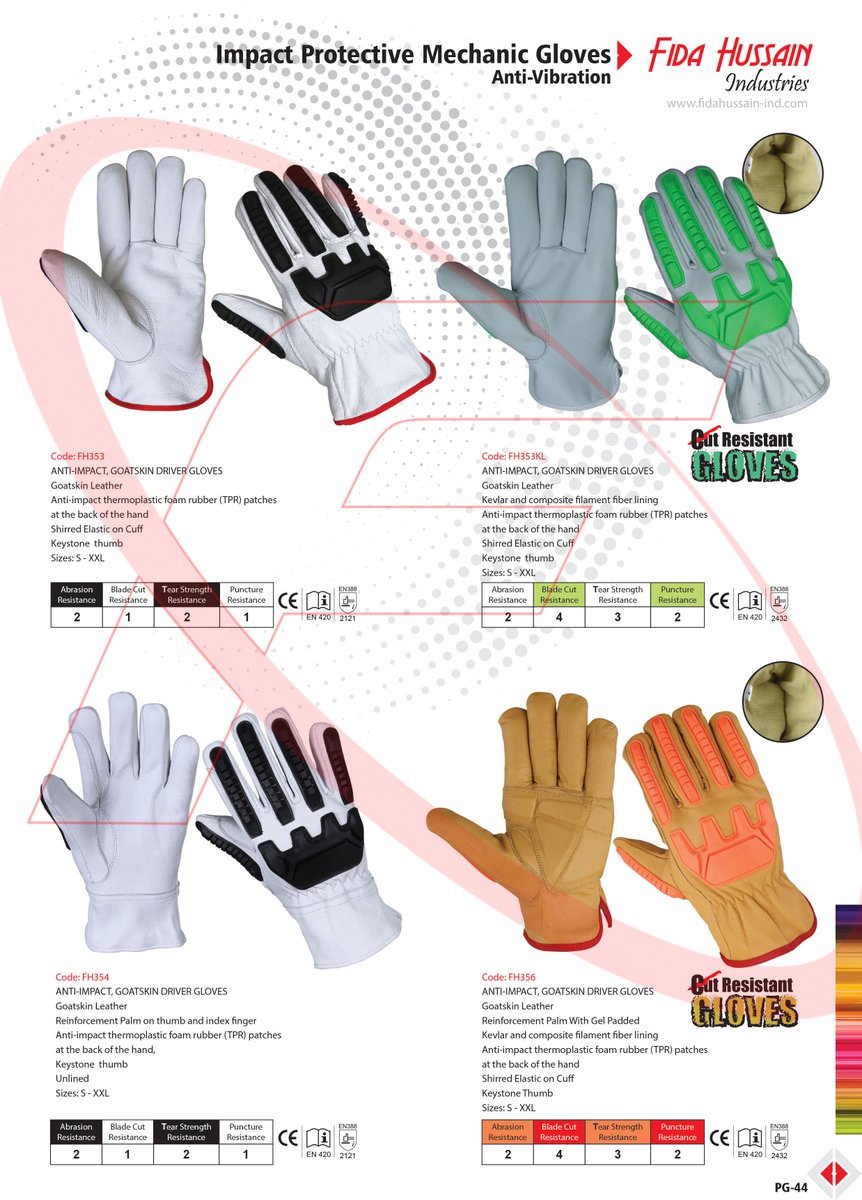FidaIndustries's tweet photo. Fida Hussain Industries
ANTI-IMPACT, LEATHER DRIVER GLOVES
Sizes: S - XXL
Mechanical Score as per International Standard EN388: 2016
#impactgloves #gloves #drivergloves #Cutresistantgloves #workinggloves #safetygloves #cutresistanceglove #leatherdrivingglove #mechanicglove https://t.co/qhz2B5p29g